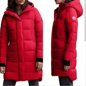 Canada Goose Allston Red Packable Hooded Puffer Jacket XS Mid Length Coat